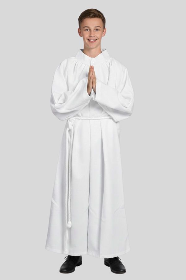 Youth Altar Server Alb White for Church Services